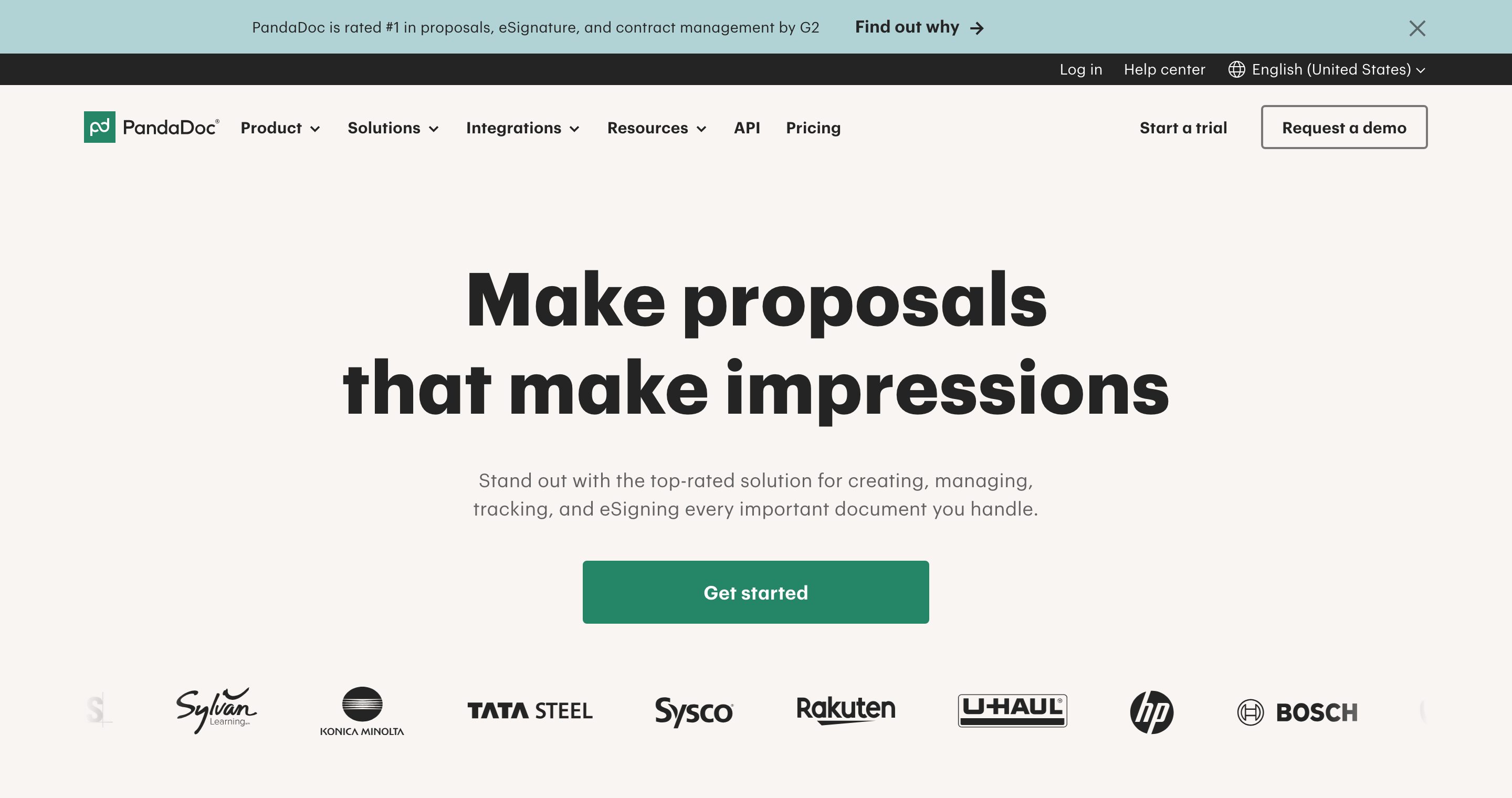 PandaDoc's homepage (pandadoc.com)